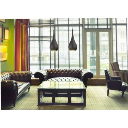MAXLIGHT P0233 - Luster na sajli DROP 1xE27/40W/230V pr. 20 cm crno