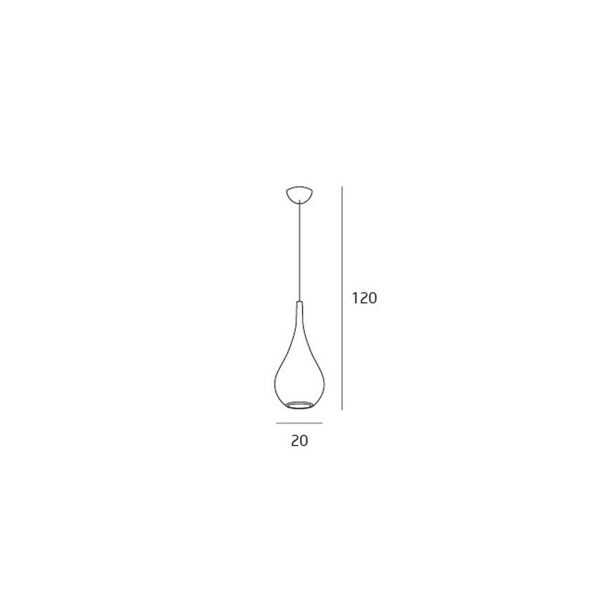 MAXLIGHT P0233 - Luster na sajli DROP 1xE27/40W/230V pr. 20 cm crno