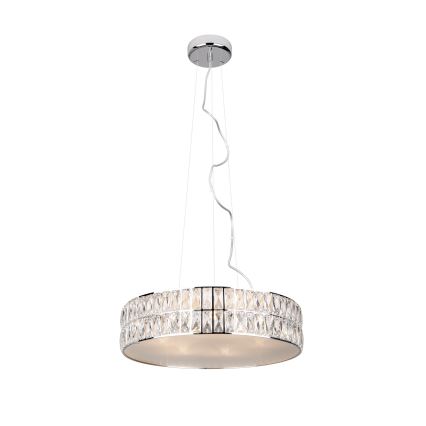 MAXLIGHT P0236 - Luster na sajli DIAMANTE 5xG9/42W/230V pr. 38 cm sjajni krom