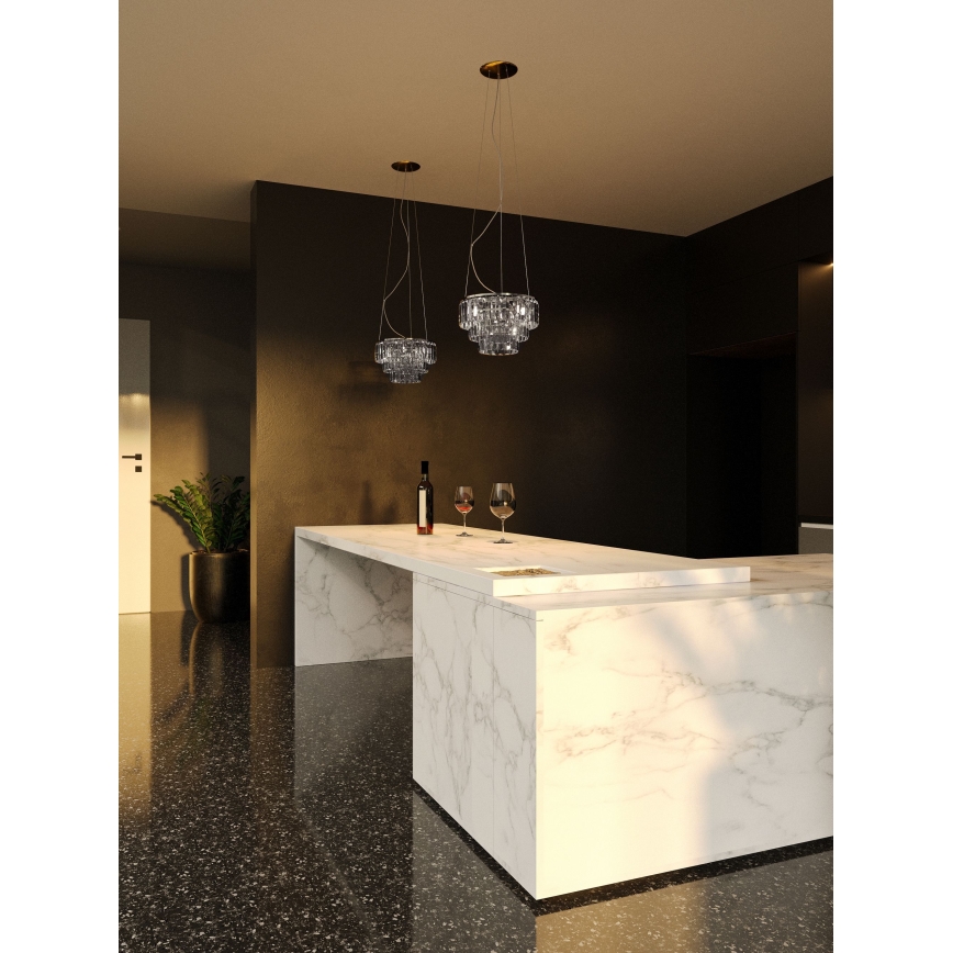 MAXLIGHT P0259 - Luster na sajli MONACO 9xG9/40W/230V pr. 42 cm sjajni krom