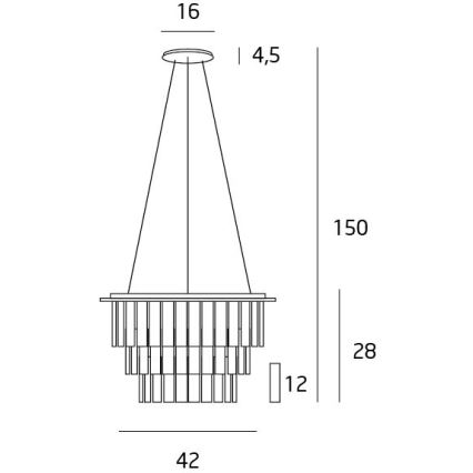 MAXLIGHT P0259 - Luster na sajli MONACO 9xG9/40W/230V pr. 42 cm sjajni krom