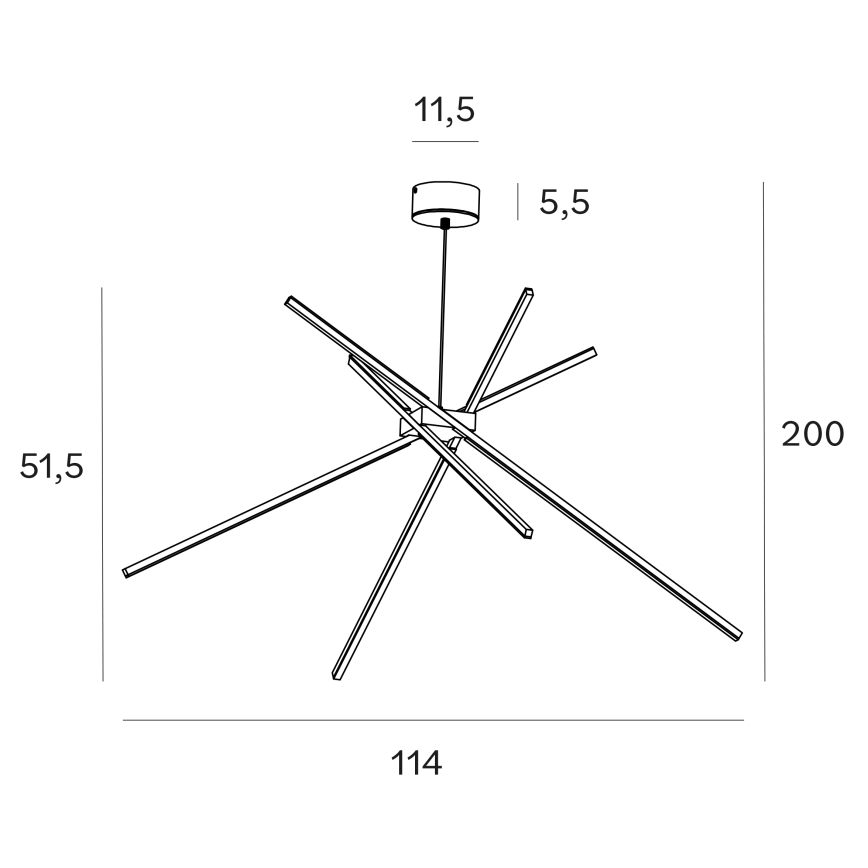 MAXLIGHT P0412 - LED luster na sajli SPIDER LED/33W/230V crno