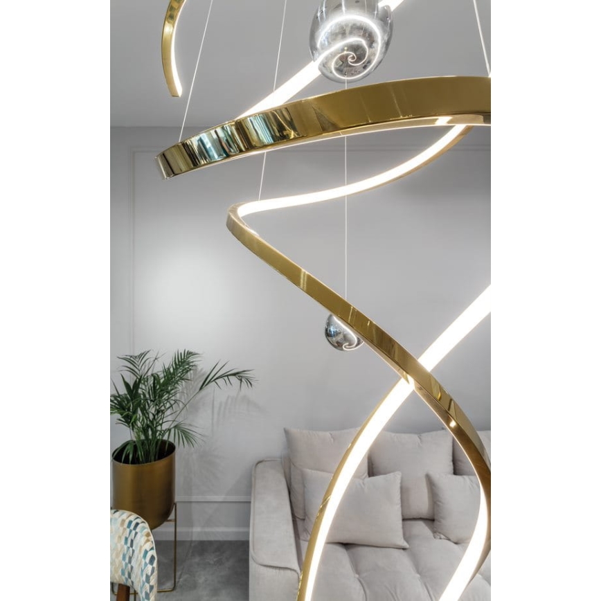 MAXLIGHT P0483D - LED prigušiva luster na sajli RITZ LED/100W/230V pr. 60 cm CRI 90 mesing