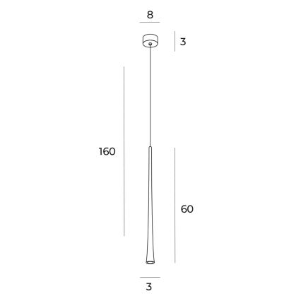 MAXLIGHT P0485 - LED luster na sajli COFFEE LED/7W/230V pr. 3 cm zlatna