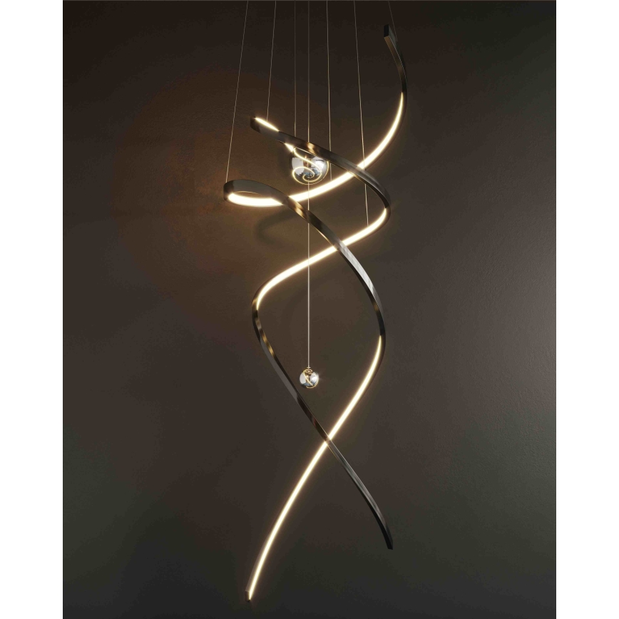 MAXLIGHT P0500D - LED Prigušivi luster na sajli RITZ LED/100W/230V pr. 60 cm CRI 90 crno