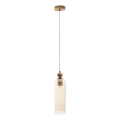 MAXLIGHT P0510 - Luster na sajli CAMPANILA 1xE27/40W/230V prečnik 10 cm mesing/bež