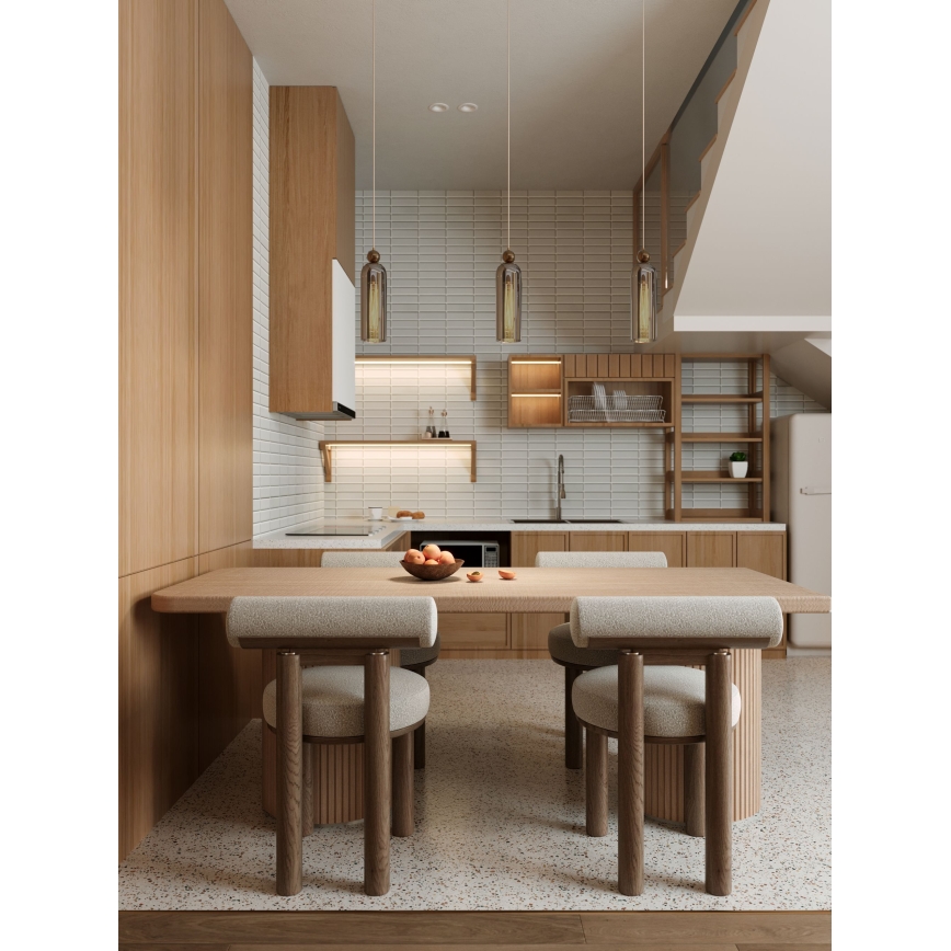 MAXLIGHT P0511 - Luster na sajli CAMPANILA 1xE27/40W/230V pr. 10 cm mesing/sivo