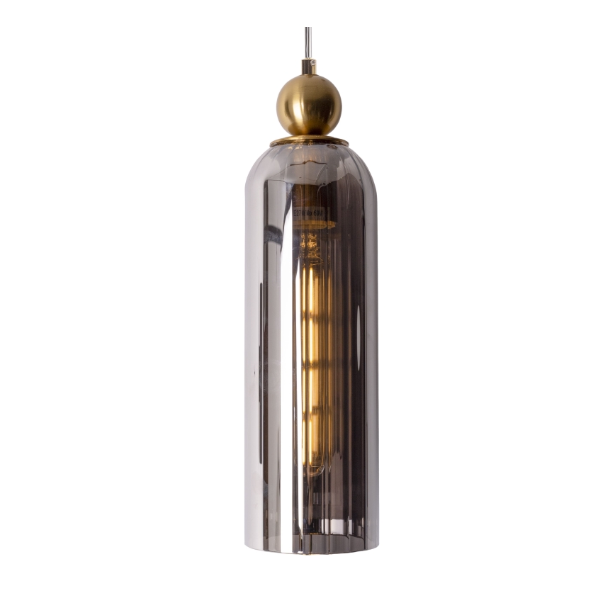 MAXLIGHT P0511 - Luster na sajli CAMPANILA 1xE27/40W/230V pr. 10 cm mesing/sivo
