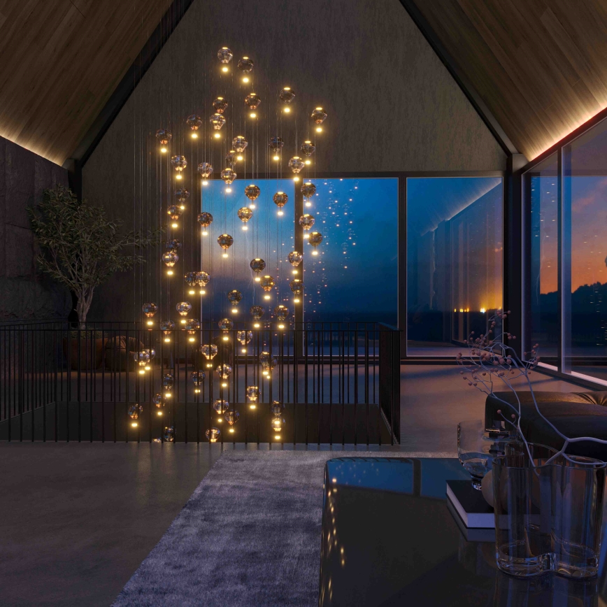 MAXLIGHT P0526D - LED Prigušivi luster na sajli PALLONCINI 11xLED/6W/230V pr. 45 cm prozirna/bež/dimno