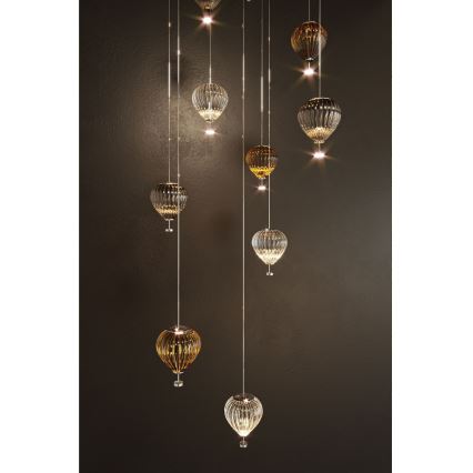 MAXLIGHT P0526D - LED Prigušivi luster na sajli PALLONCINI 11xLED/6W/230V pr. 45 cm prozirna/bež/dimno