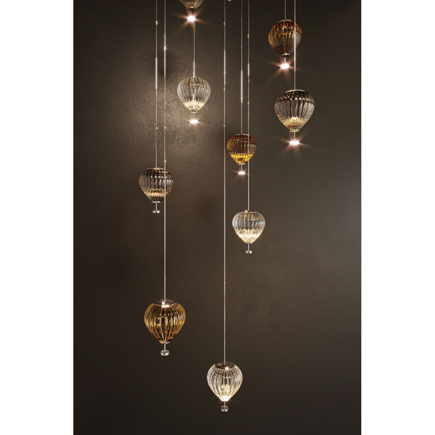 MAXLIGHT P0526D - LED Prigušivi luster na sajli PALLONCINI 11xLED/6W/230V pr. 45 cm prozirna/bež/dimno