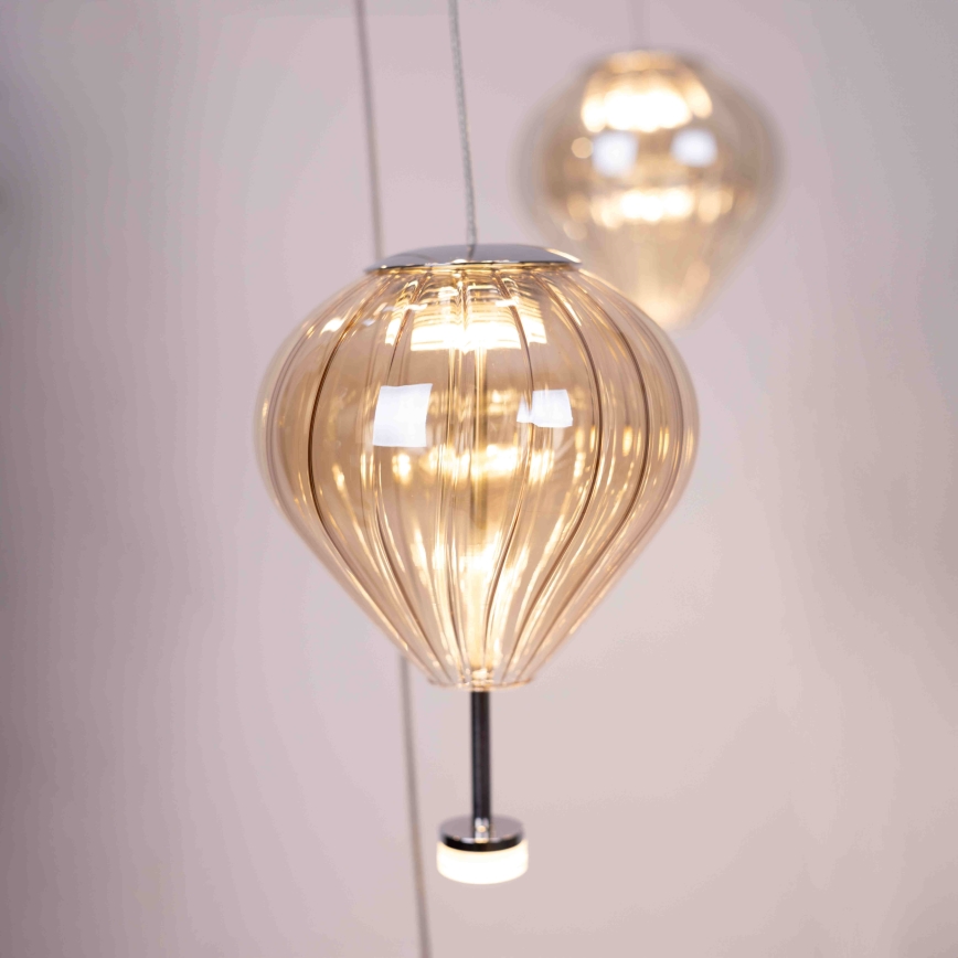 MAXLIGHT P0526D - LED Prigušivi luster na sajli PALLONCINI 11xLED/6W/230V pr. 45 cm prozirna/bež/dimno
