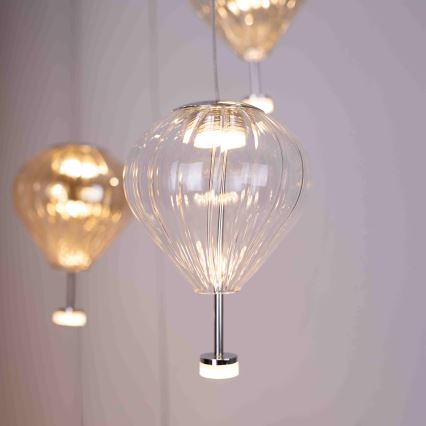 MAXLIGHT P0526D - LED Prigušivi luster na sajli PALLONCINI 11xLED/6W/230V pr. 45 cm prozirna/bež/dimno