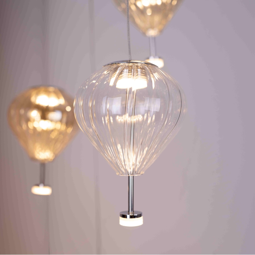 MAXLIGHT P0526D - LED Prigušivi luster na sajli PALLONCINI 11xLED/6W/230V pr. 45 cm prozirna/bež/dimno