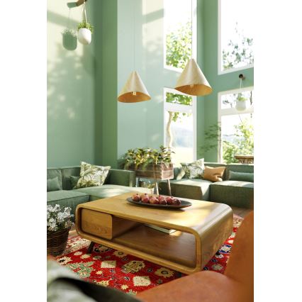 MAXLIGHT P0547 - Luster na sajli SAKURA 1xE27/60W/230V pr. 33,5 cm hrast