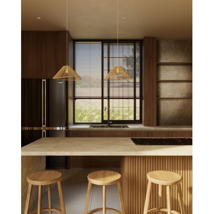 MAXLIGHT P0577 - Luster na sajli AMALFI 1xE27/15W/230V pr. 45 cm bež