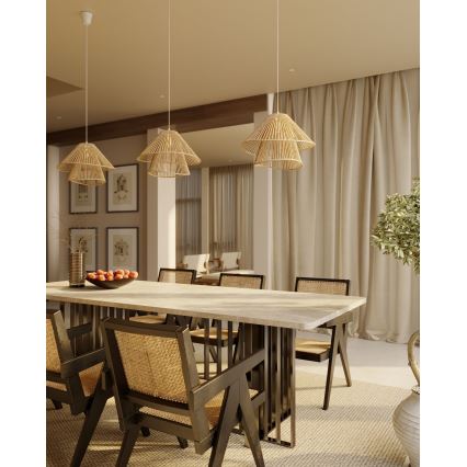 MAXLIGHT P0578 - Luster na sajli AMALFI 1xE27/15W/230V pr. 45 cm bež