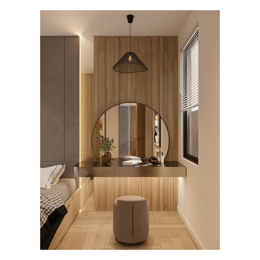 MAXLIGHT P0579 - Luster na sajli AMALFI 1xE27/15W/230V pr. 45 cm crno