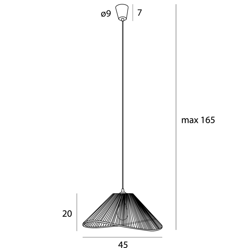 MAXLIGHT P0579 - Luster na sajli AMALFI 1xE27/15W/230V pr. 45 cm crno