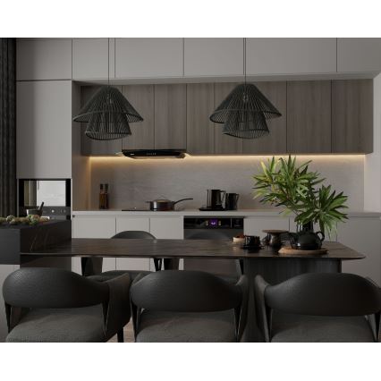 MAXLIGHT P0580 - Luster na sajli AMALFI 1xE27/15W/230V pr. 45 cm crno
