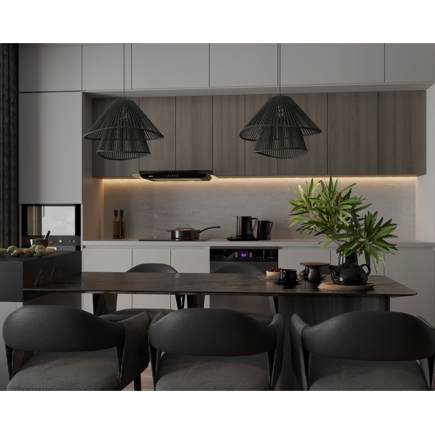 MAXLIGHT P0580 - Luster na sajli AMALFI 1xE27/15W/230V pr. 45 cm crno