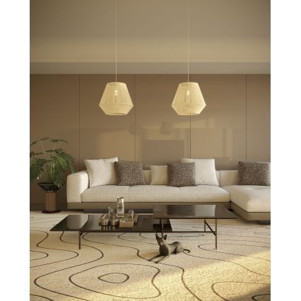 MAXLIGHT P0584 - Luster na sajli PRASLIN 1xE27/15W/230V pr. 44 cm bež