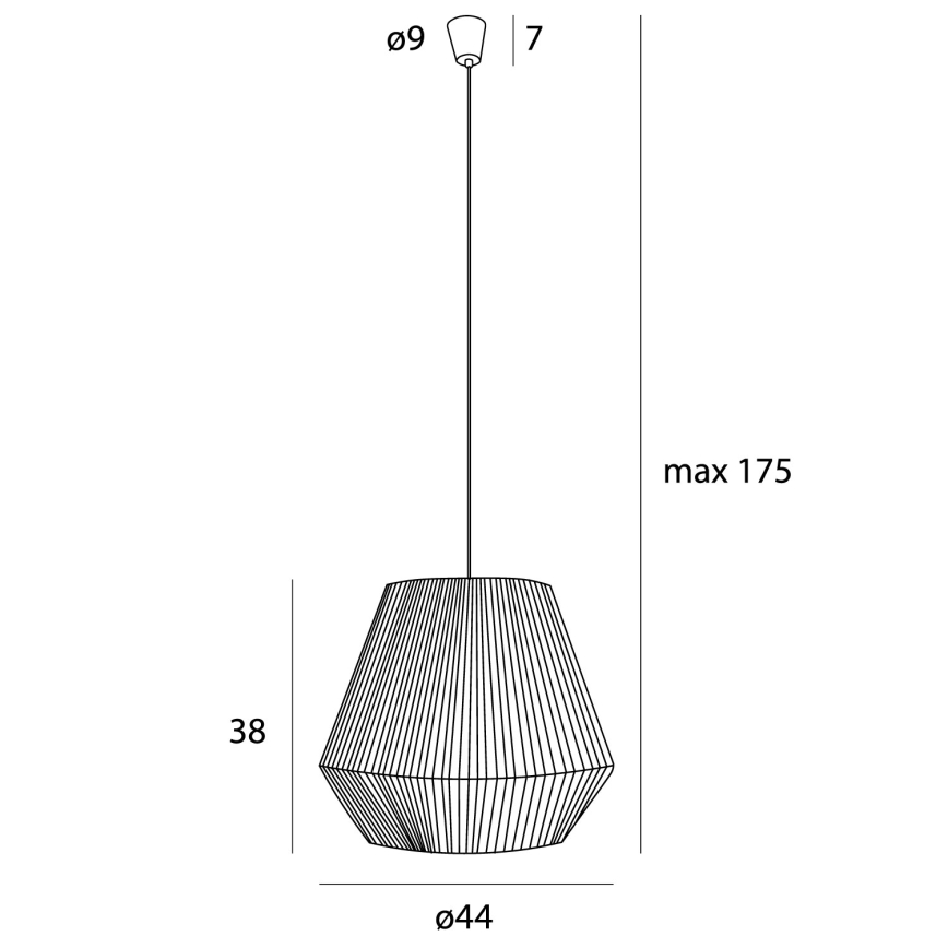 MAXLIGHT P0584 - Luster na sajli PRASLIN 1xE27/15W/230V pr. 44 cm bež