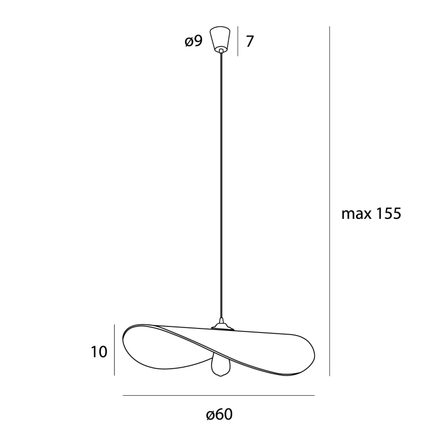 MAXLIGHT P0585 - Luster na sajli PAN 1xE27/15W/230V pr. 60 cm kremasta