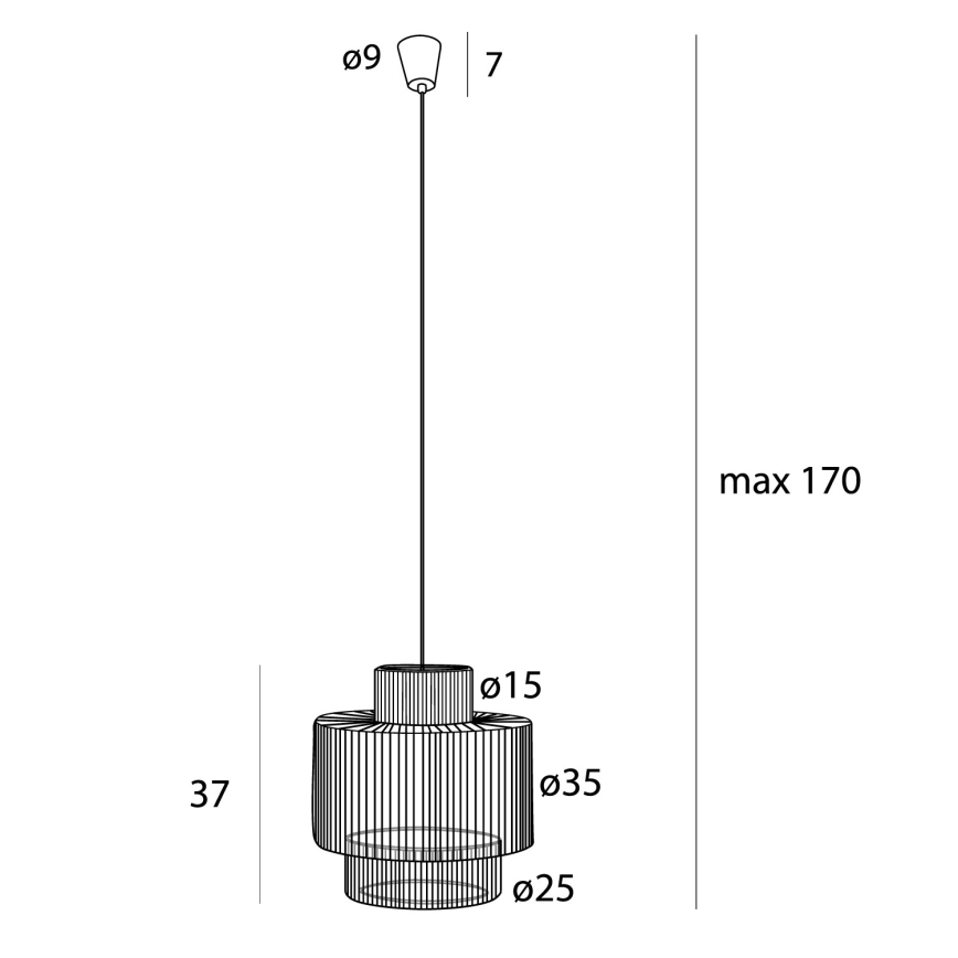 MAXLIGHT P0586 - Luster na sajli LABRIZ 1xE27/15W/230V pr. 35 cm bež
