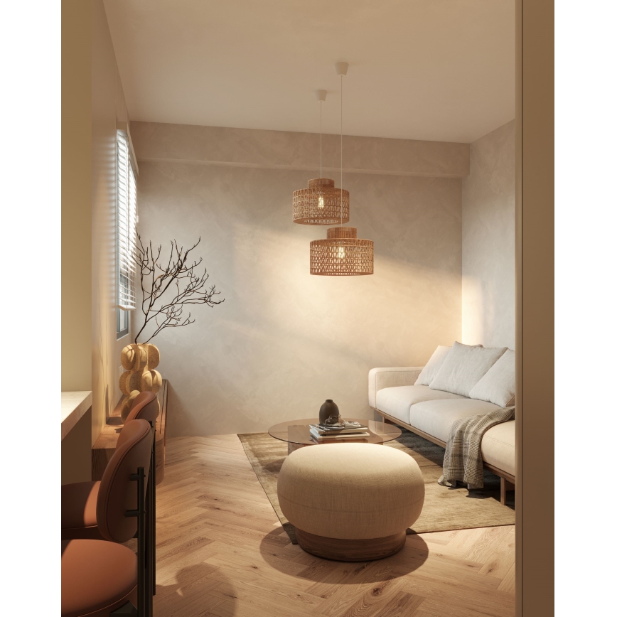 MAXLIGHT P0587 - Luster na sajli RAFFLE 1xE27/15W/230V pr. 40 cm braon