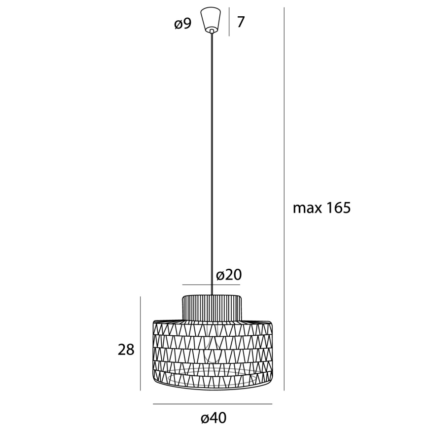MAXLIGHT P0587 - Luster na sajli RAFFLE 1xE27/15W/230V pr. 40 cm braon