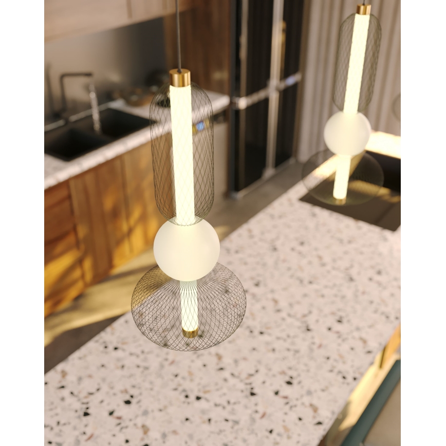 MAXLIGHT P0591 - LED luster na sajli BORA LED/10W/230V pr. 22 cm bela/crno