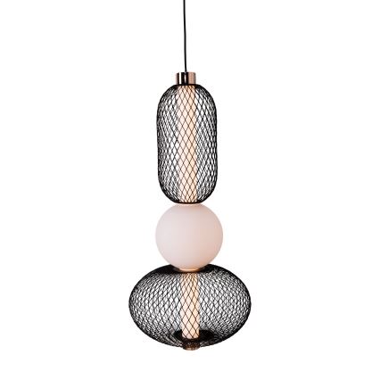MAXLIGHT P0591 - LED luster na sajli BORA LED/10W/230V pr. 22 cm bela/crno