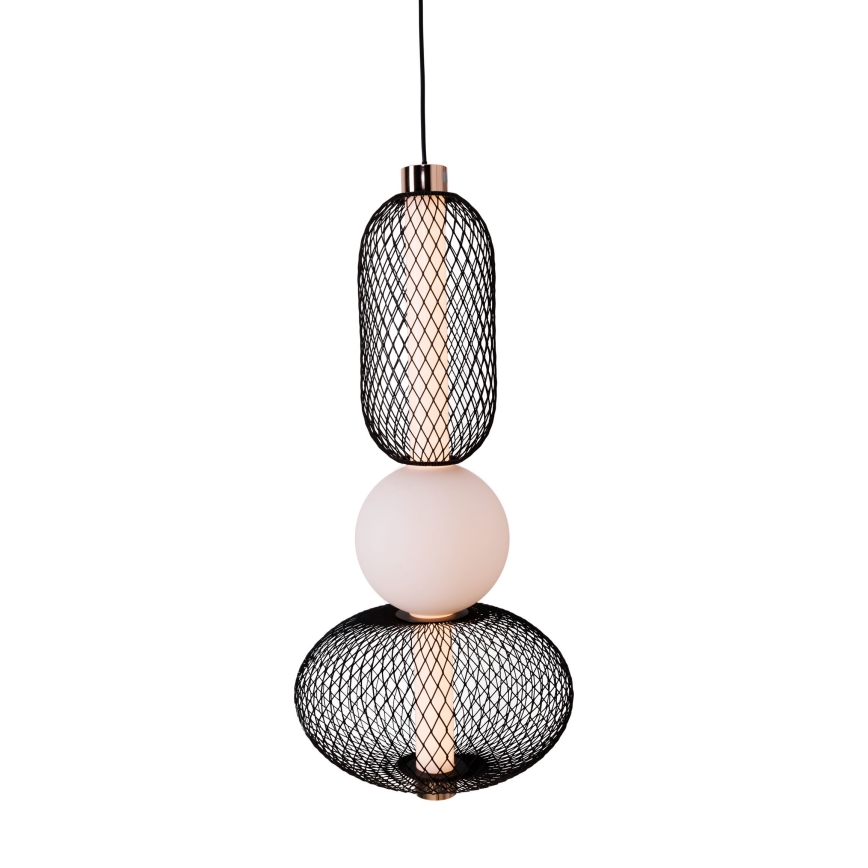 MAXLIGHT P0591 - LED luster na sajli BORA LED/10W/230V pr. 22 cm bela/crno
