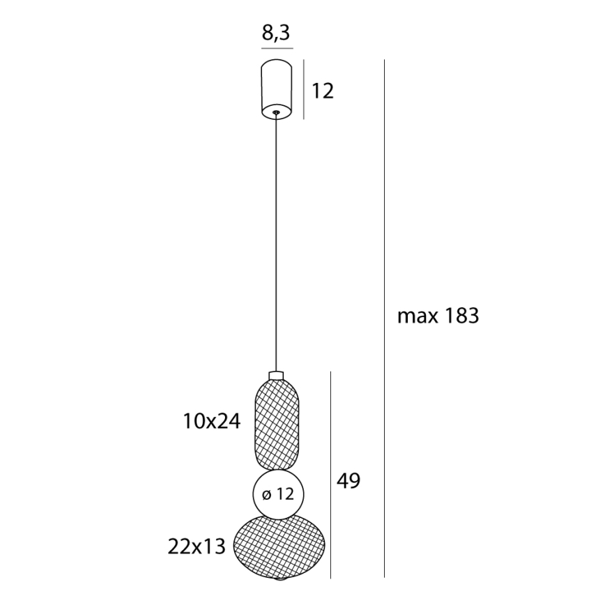 MAXLIGHT P0591 - LED luster na sajli BORA LED/10W/230V pr. 22 cm bela/crno