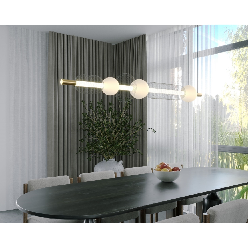 MAXLIGHT P0593 - LED luster na sajli BORA LED/29W/230V bela/crno
