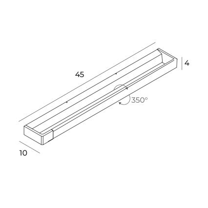 MAXLIGHT W0307 - LED Zidna lampa za kupatilo FLINK LED/12W/230V 45 cm IP44 crno