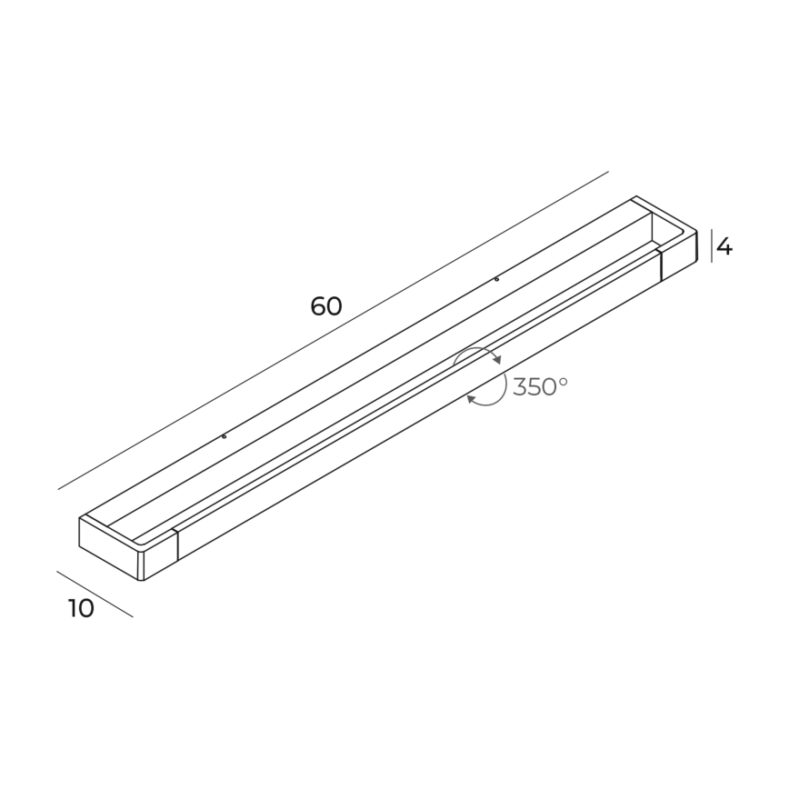MAXLIGHT W0309 - LED Zidna lampa za kupatilo FLINK LED/18W/230V 60 cm IP44 crno