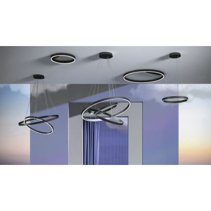 Maytoni MOD058PL-L22B3K - LED luster na sajli RIM LED/25W/230V 3000K pr. 40 cm crno