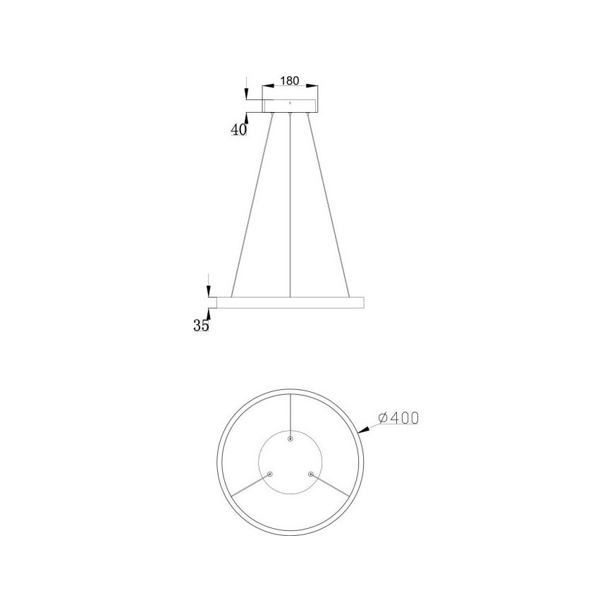 Maytoni MOD058PL-L22B3K - LED luster na sajli RIM LED/25W/230V 3000K pr. 40 cm crno