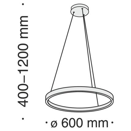 Maytoni MOD058PL-L32BS4K - LED luster na sajli RIM LED/37W/230V 4000K pr. 60 cm zlatna