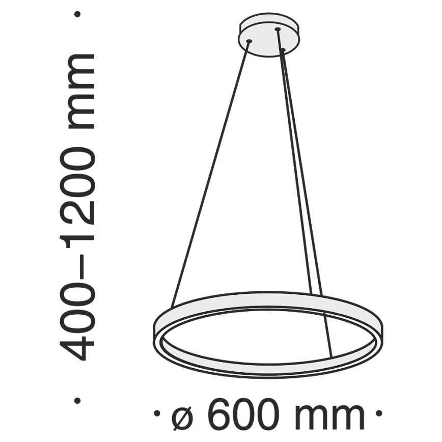 Maytoni MOD058PL-L32BS4K - LED luster na sajli RIM LED/37W/230V 4000K pr. 60 cm zlatna
