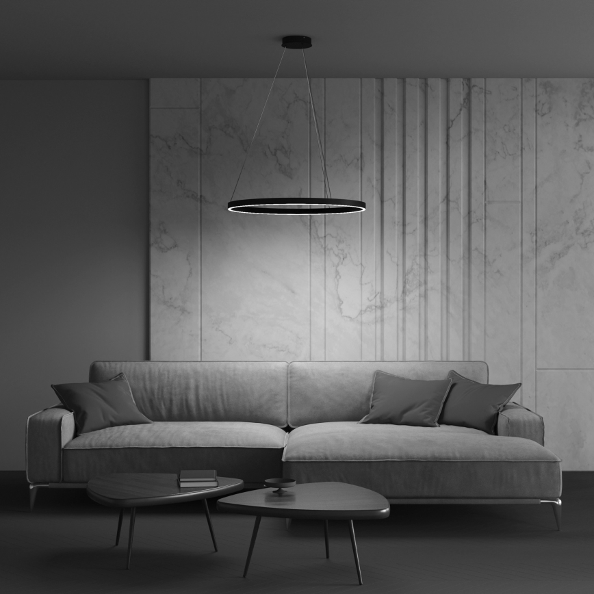 Maytoni MOD058PL-L42B3K - LED luster na sajli RIM LED/51W/230V 3000K pr. 80 cm crno