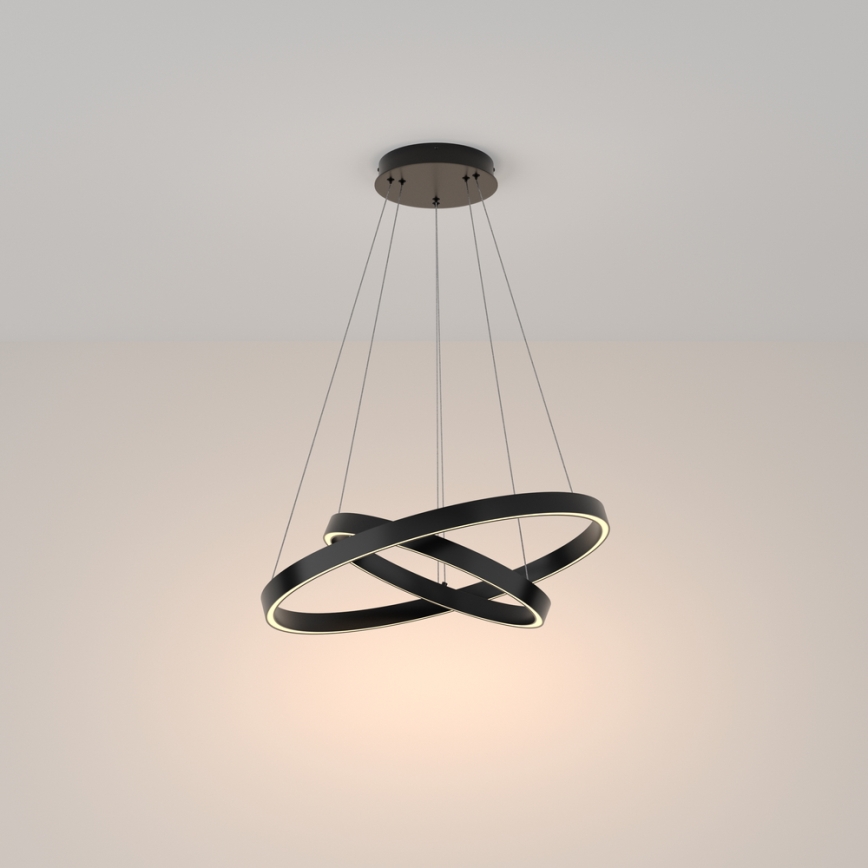 Maytoni MOD058PL-L55B3K - LED luster na sajli RIM LED/61W/230V 3000K pr. 60 cm crno