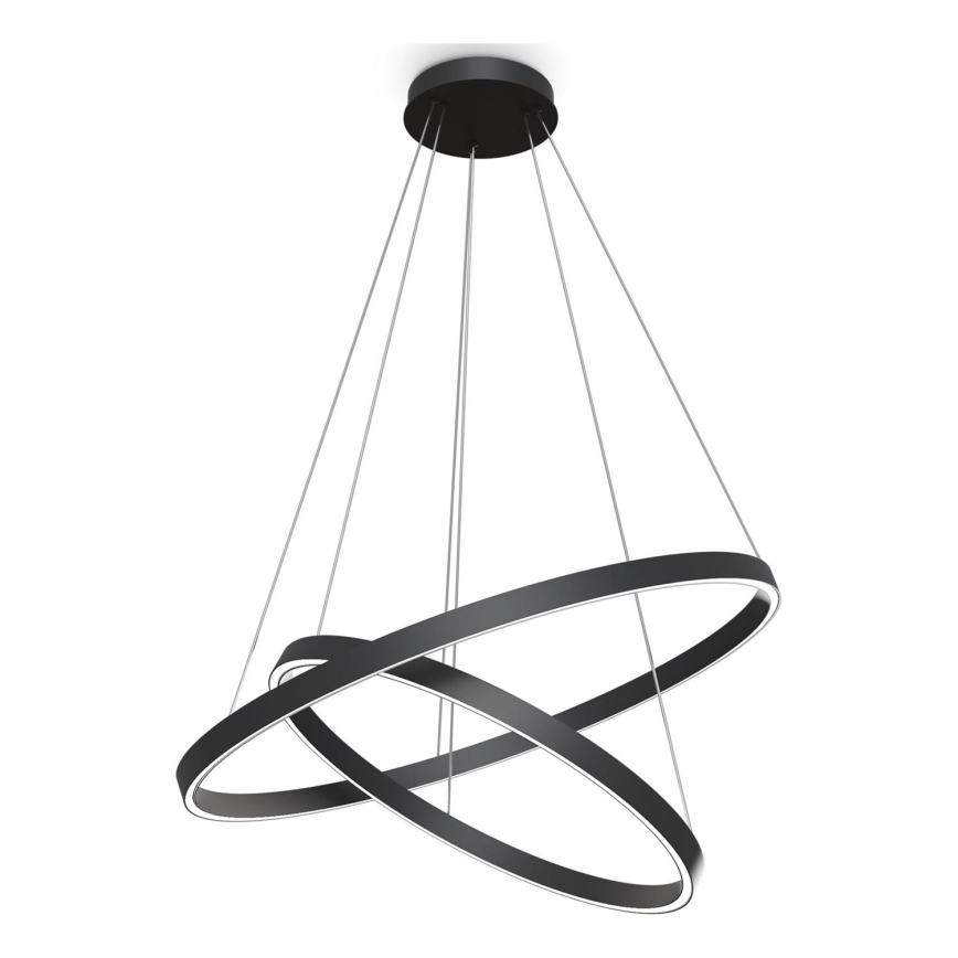 Maytoni MOD058PL-L74B3K - LED luster na sajli RIM LED/88W/230V 3000K pr. 80 cm crno