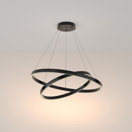 Maytoni MOD058PL-L74B3K - LED luster na sajli RIM LED/88W/230V 3000K pr. 80 cm crno