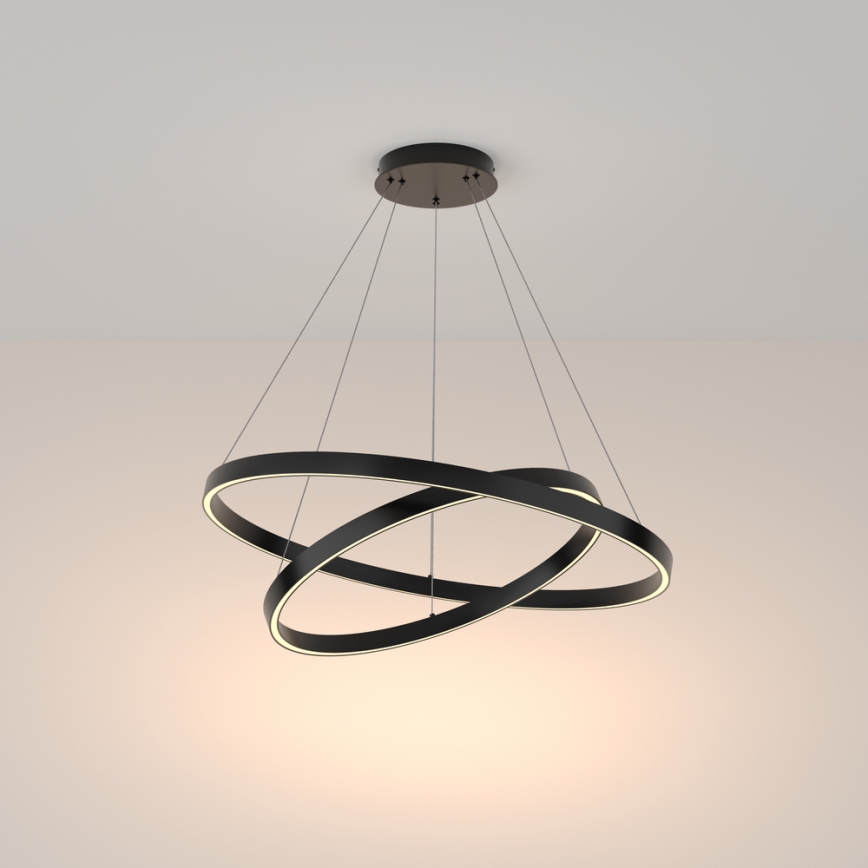 Maytoni MOD058PL-L74B3K - LED luster na sajli RIM LED/88W/230V 3000K pr. 80 cm crno