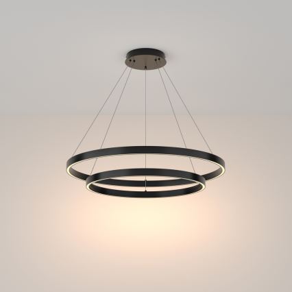 Maytoni MOD058PL-L74B3K - LED luster na sajli RIM LED/88W/230V 3000K pr. 80 cm crno