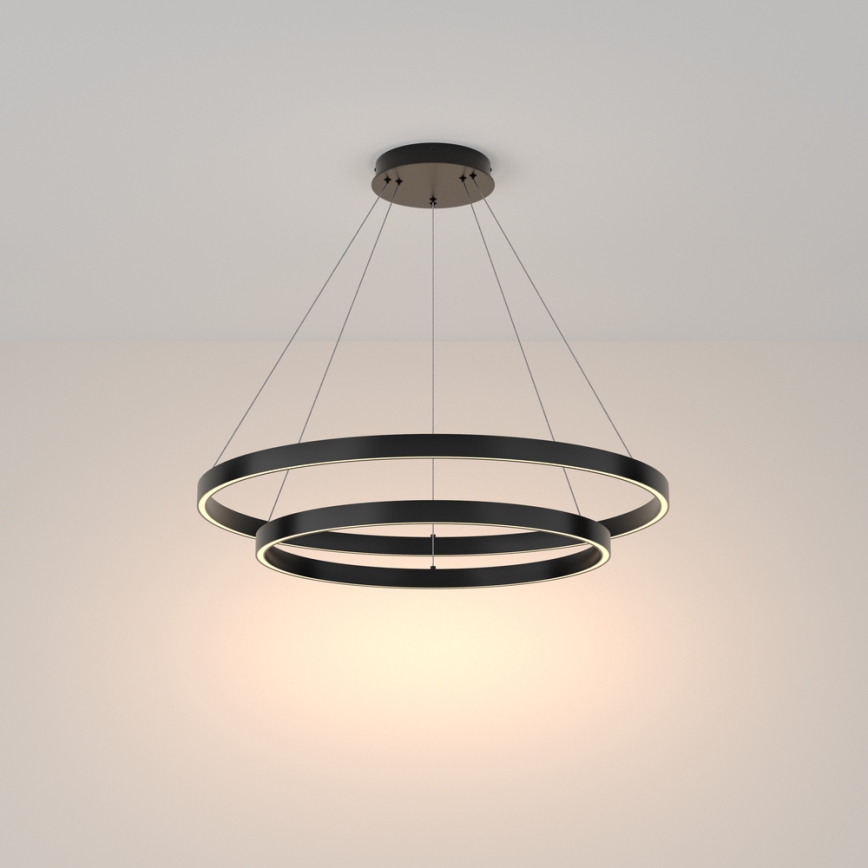 Maytoni MOD058PL-L74B3K - LED luster na sajli RIM LED/88W/230V 3000K pr. 80 cm crno