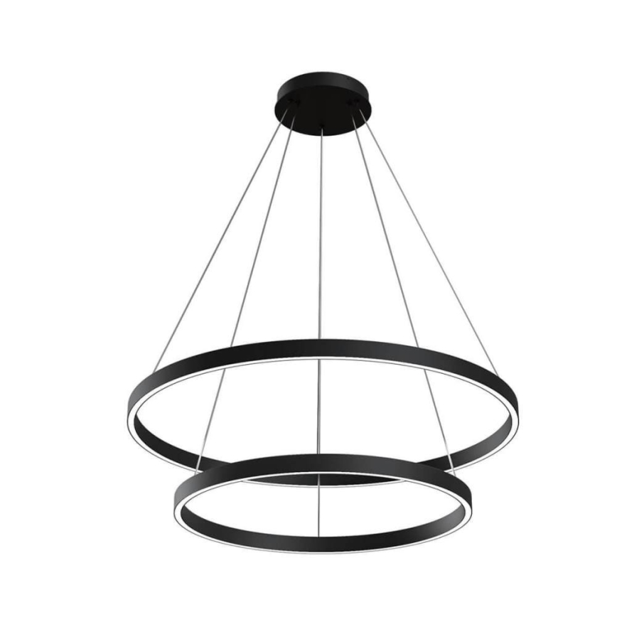 Maytoni MOD058PL-L74B3K - LED luster na sajli RIM LED/88W/230V 3000K prečnik 80 cm crna
